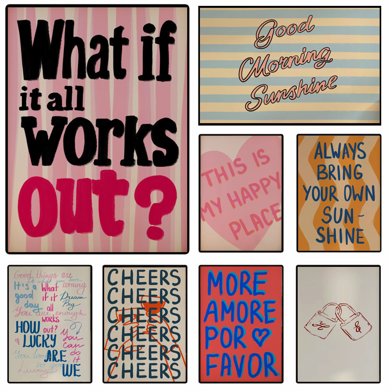Vintage Fashion Prints For Wall - Self Love Uplifting Motto College Girl