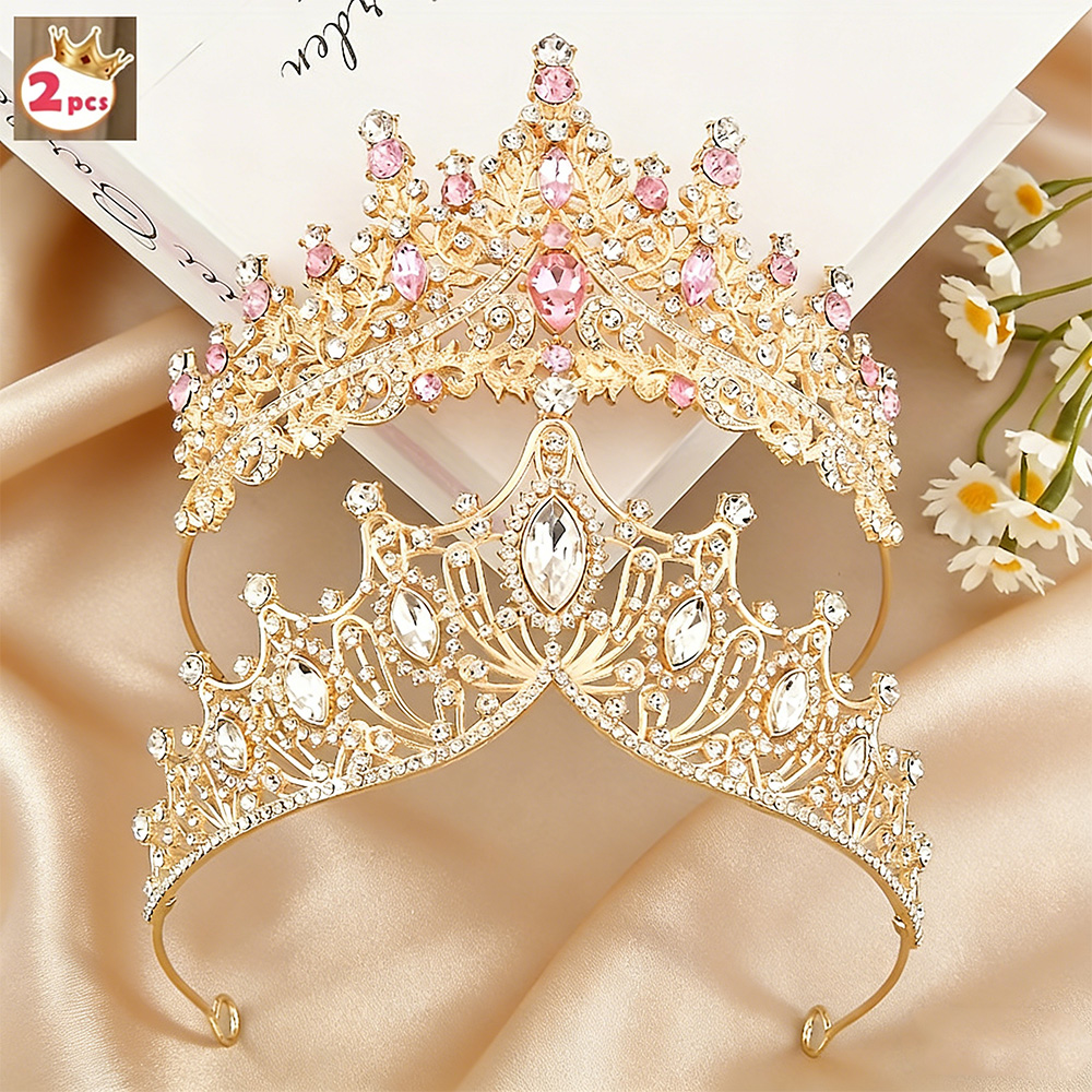 Vintage Fashion For Women - 2Pcs Exquisite Vintage Baroque Gold Tiara