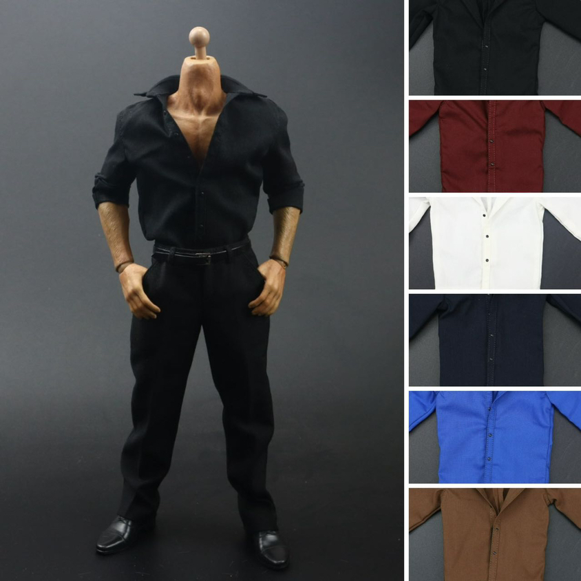 Vintage Fashion Doll - 1/6 Soldier Solid Color Shirt Open
