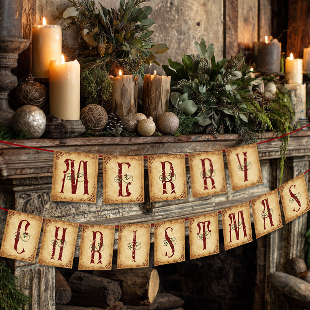 Vintage Victorian Fashion - Christmas Decorations - Vintage Merry Christmas