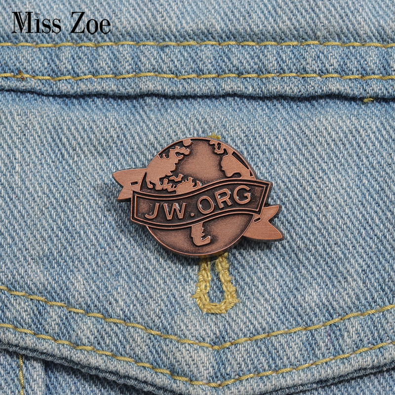 Vintage Fashion Org - JW,ORG Banner Earth Enamel Pins Custom