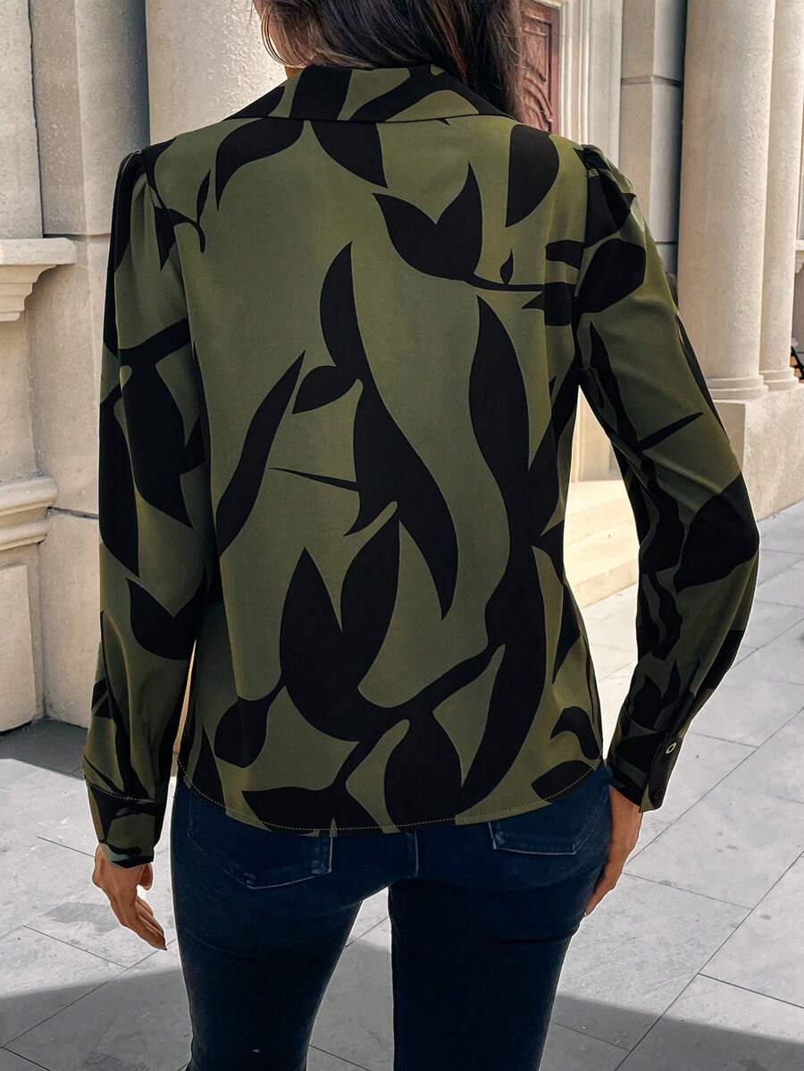 Womens Floral Print Long Sleev - Printed Floral Shirt avaliação e preço