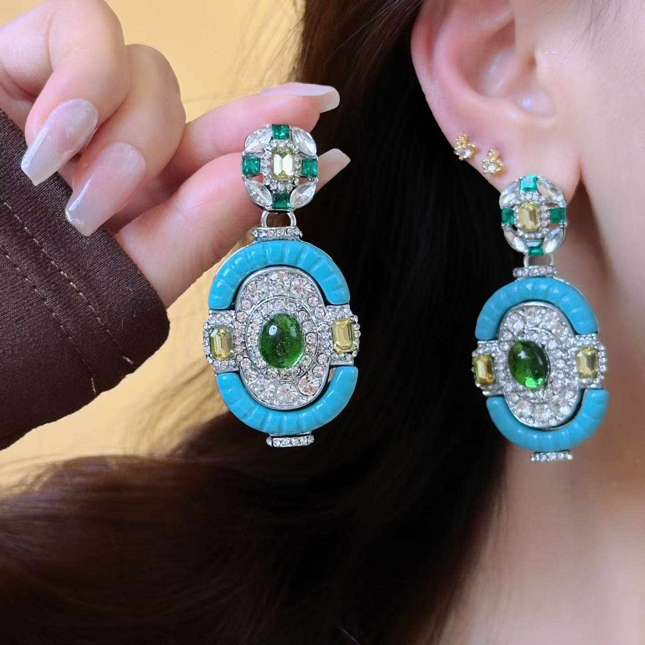 Vintage Turquoise Emerald Silv - Vintage Victorian Fashion avaliação e preço