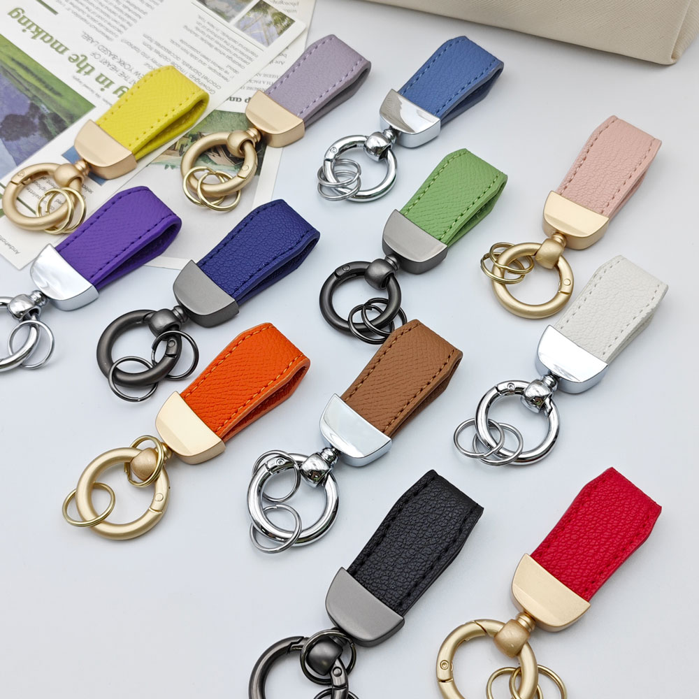 Short Leather Keychain for Men - Vintage Fashion Rings avaliação e preço