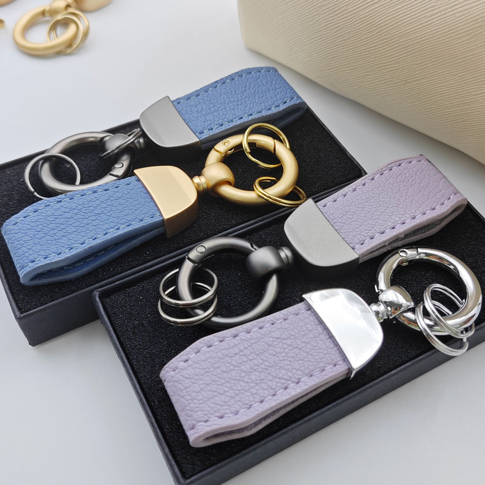 Short Leather Keychain for Men - Vintage Fashion Rings avaliação e preço