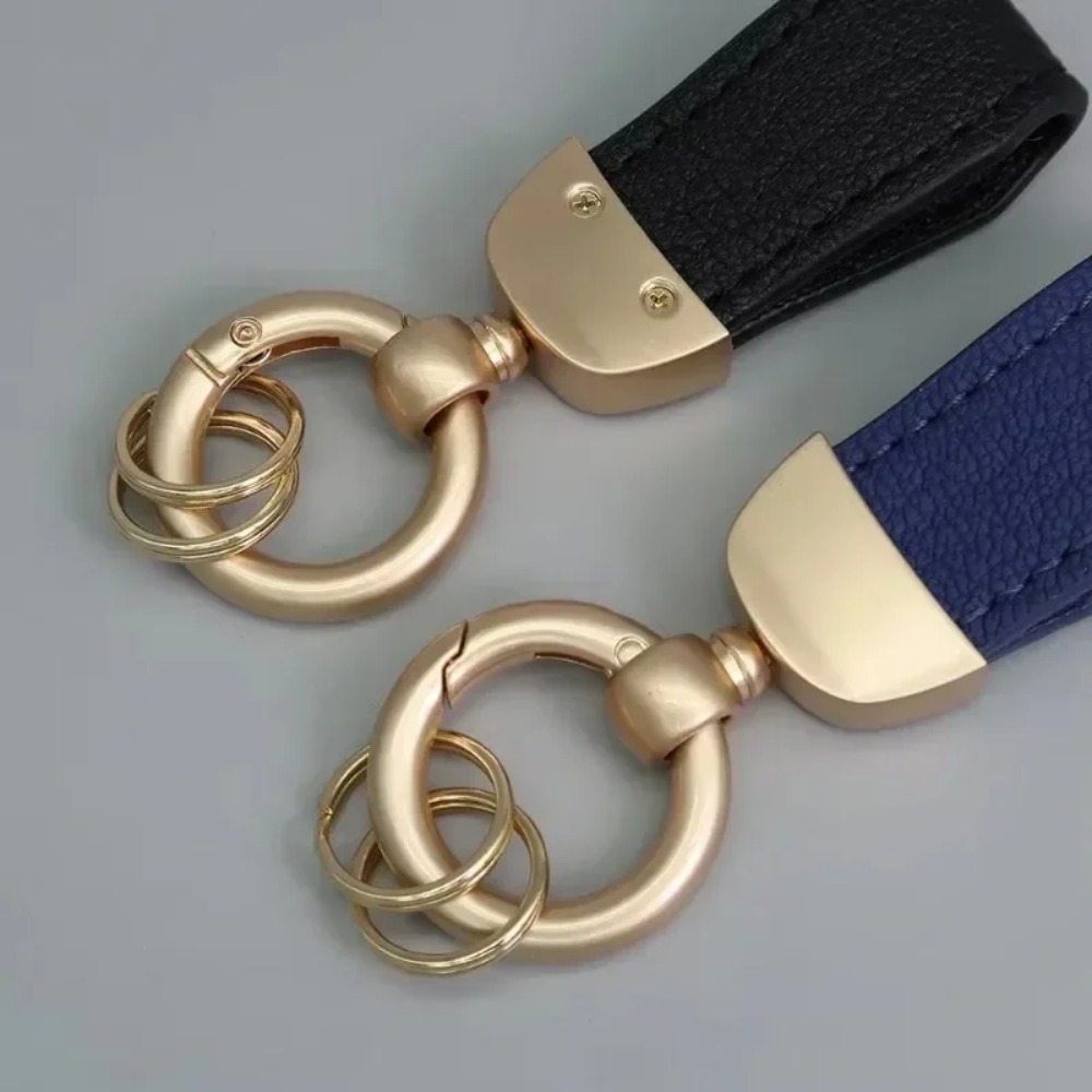 Short Leather Keychain for Men - Vintage Fashion Rings avaliação e preço