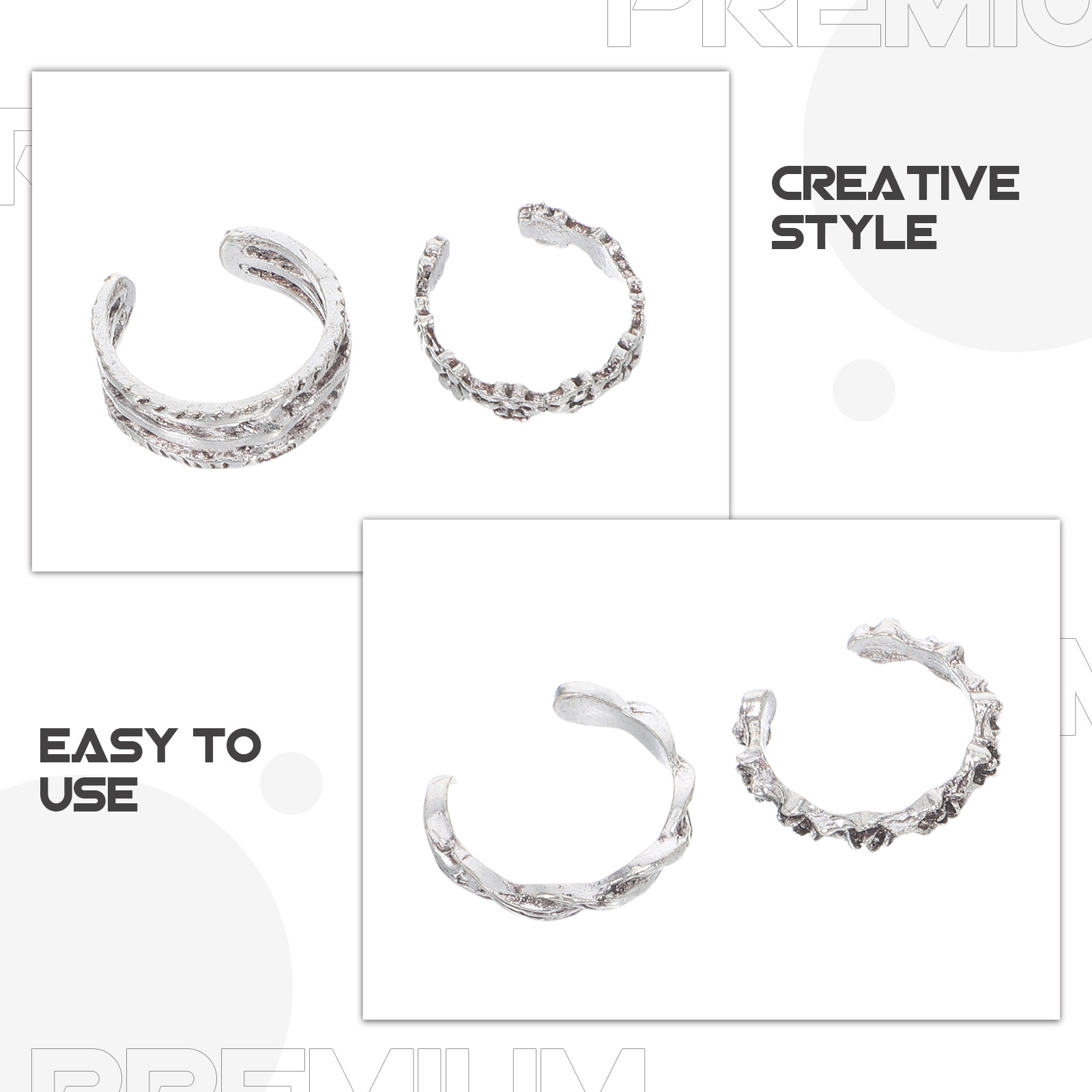 12Pcs Adjustable Toe Rings Set - Vintage Fashion Rings avaliação e preço