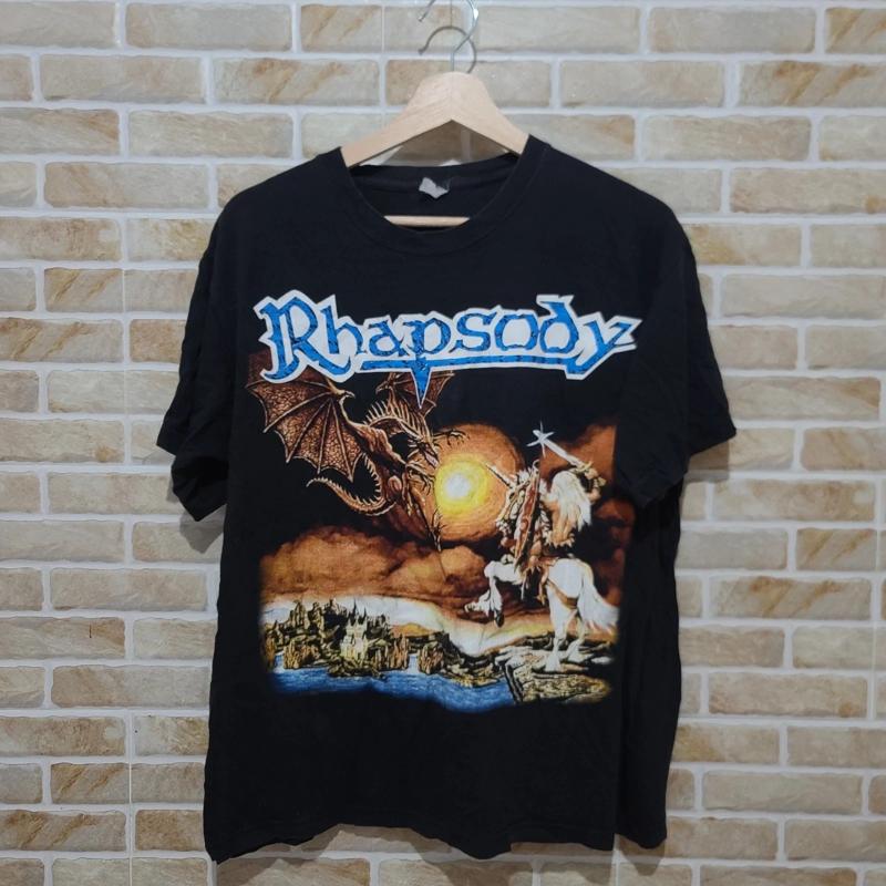 Vintage 90s Rhapsody Of Fire R - Band Tee Faded 90S avaliação e preço