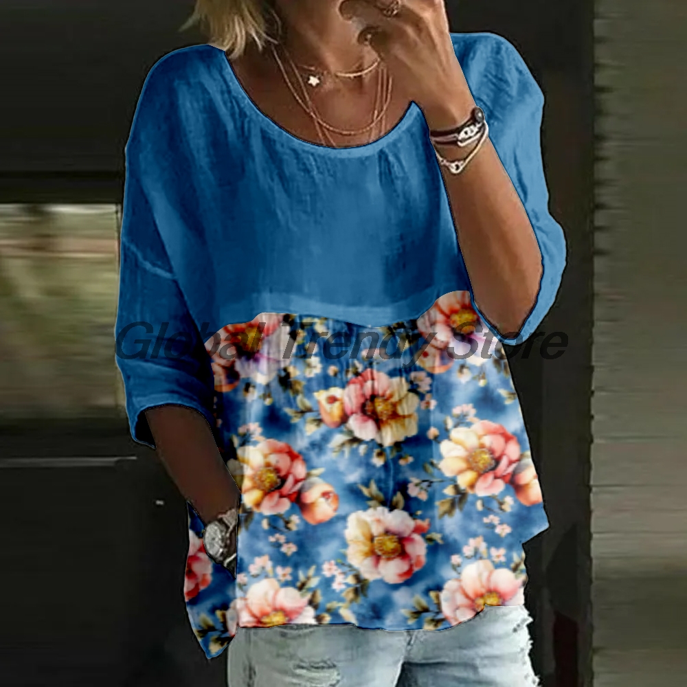Women's Casual Floral Print 3/ - Printed Floral Shirt avaliação e preço