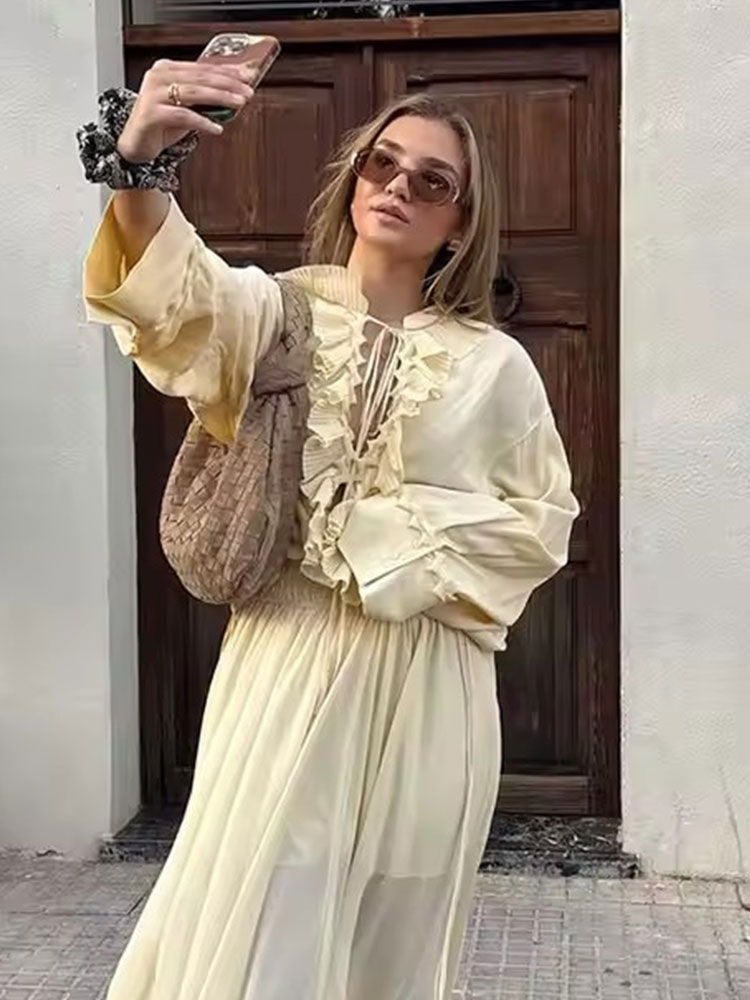 HH Elegant Womens Retro Ruffle - Vintage Fashion Retro Outfit avaliação e preço