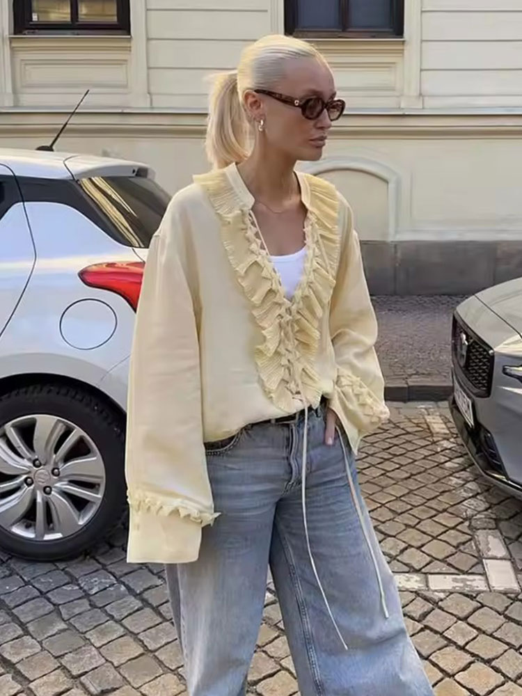 HH Elegant Womens Retro Ruffle - Vintage Fashion Retro Outfit avaliação e preço