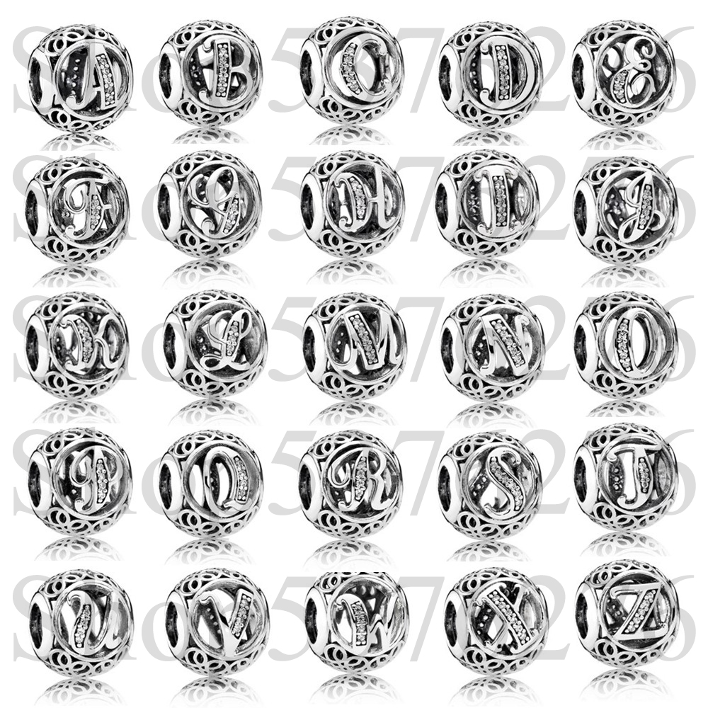 925 Sterling Silver Bead Alpha - Z Vintage Fashion avaliação e preço