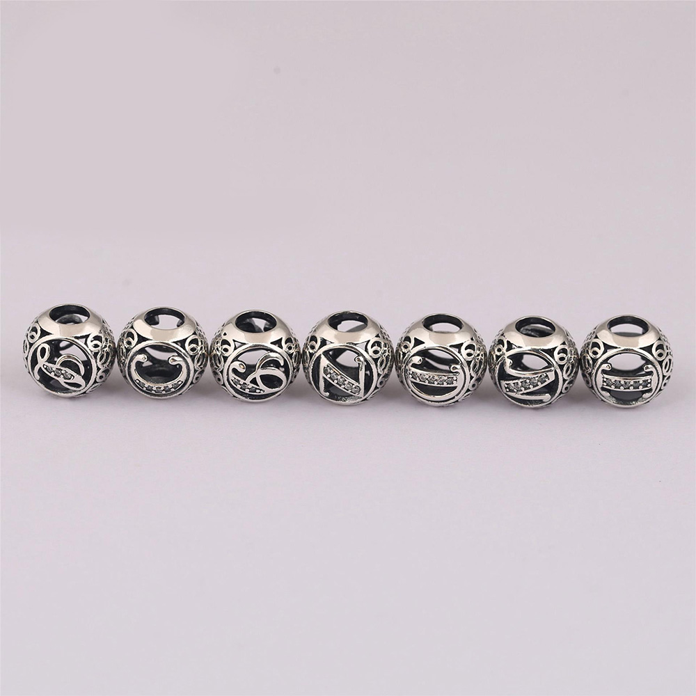 925 Sterling Silver Bead Alpha - Z Vintage Fashion avaliação e preço