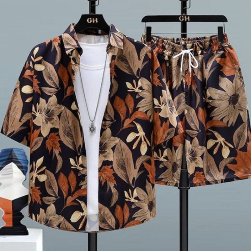 Summer Men Travel Outfit Ice S - Printed Floral Shirt avaliação e preço