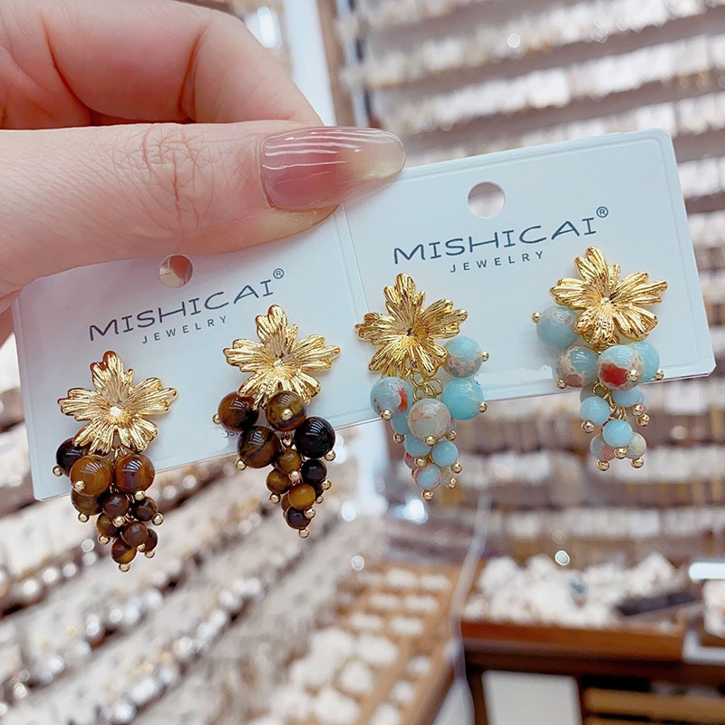 Turquoise Grape Cluster Stud E - Vintage Fashion Influencers avaliação e preço