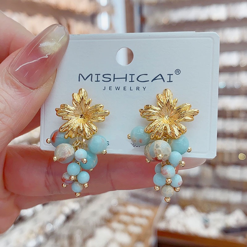 Turquoise Grape Cluster Stud E - Vintage Fashion Influencers avaliação e preço