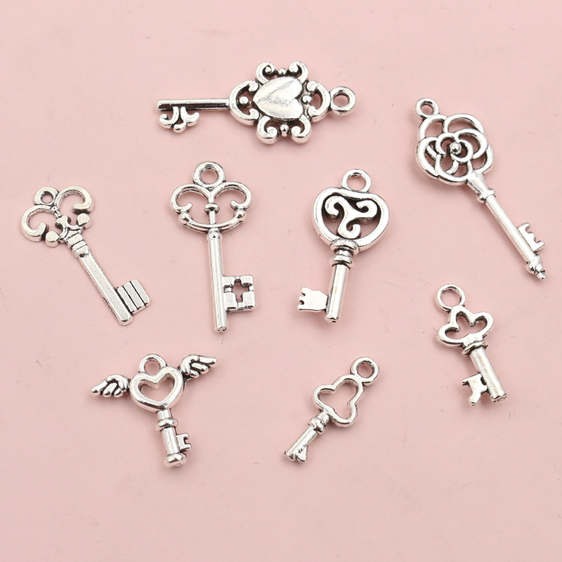 50pcs Vintage Small Key Charms - Vintage Fashion Stores avaliação e preço