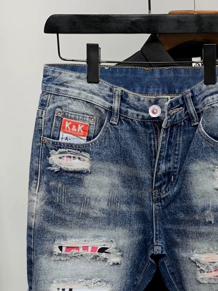 2026 Summer Ripped Straight Me - Vintage Fashion Stores avaliação e preço
