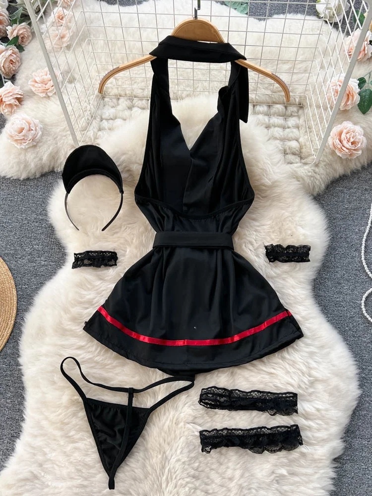 Erotic Fashion Sexy Halter Lin - Vintage Fashion For Women avaliação e preço