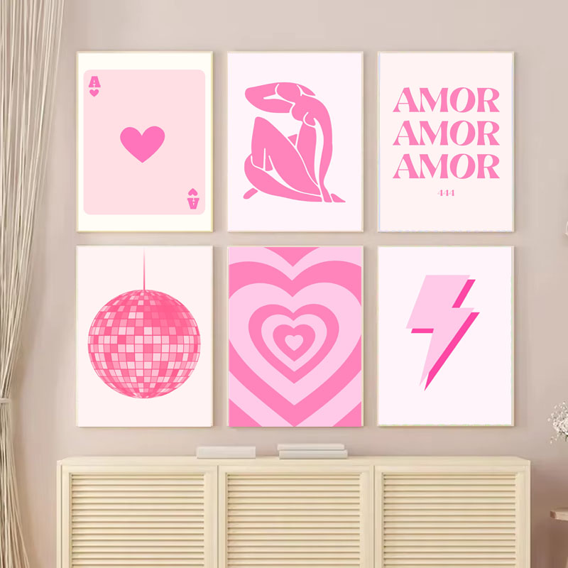 1pc Canvas painting  Pink Mati - Vintage Fashion Prints For Wall avaliação e preço