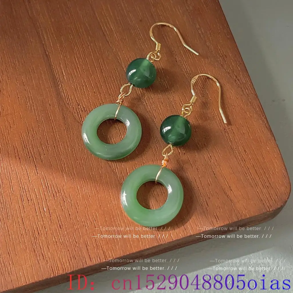 Green Real Jade Ring Earrings  - Vintage Fashion Rings avaliação e preço