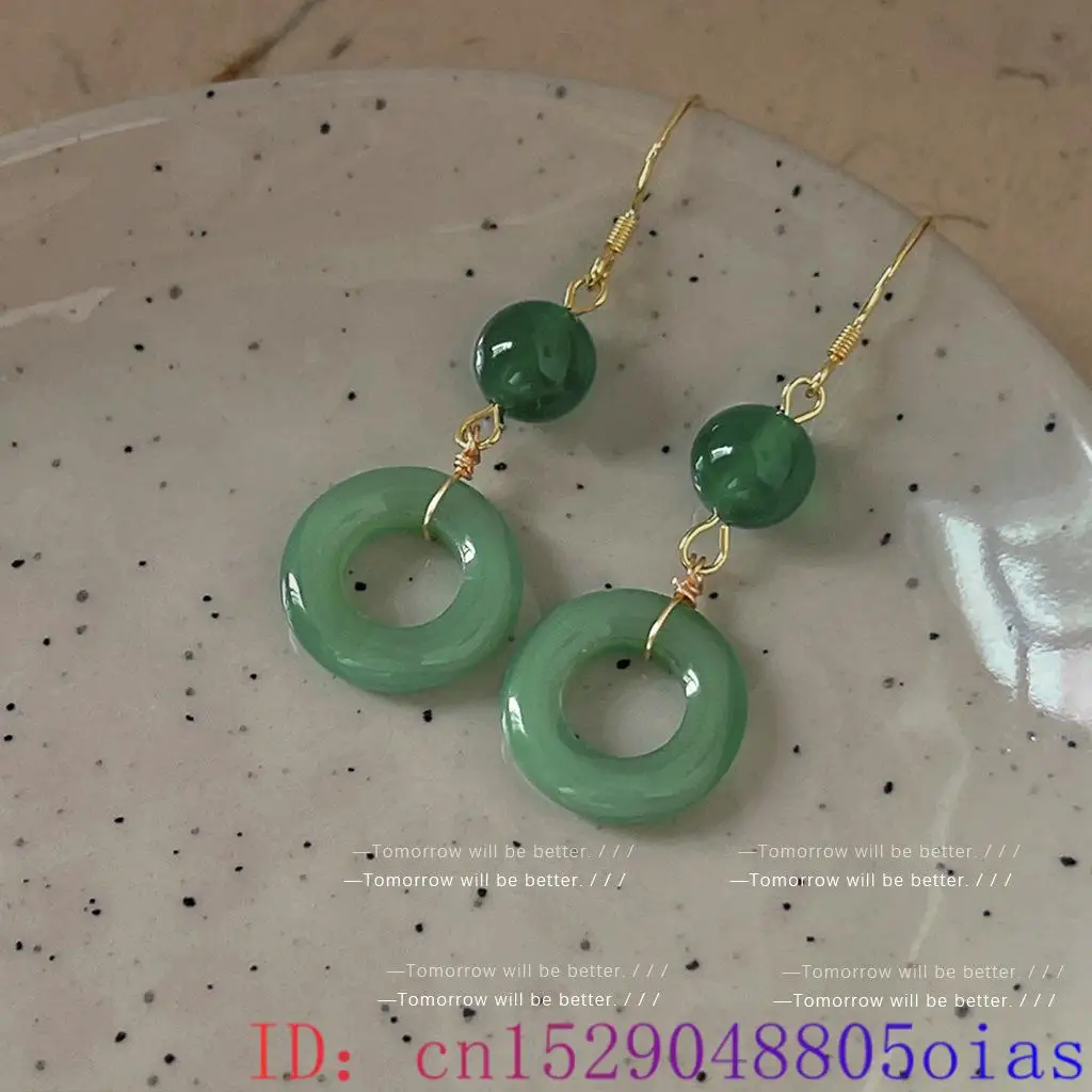 Green Real Jade Ring Earrings  - Vintage Fashion Rings avaliação e preço