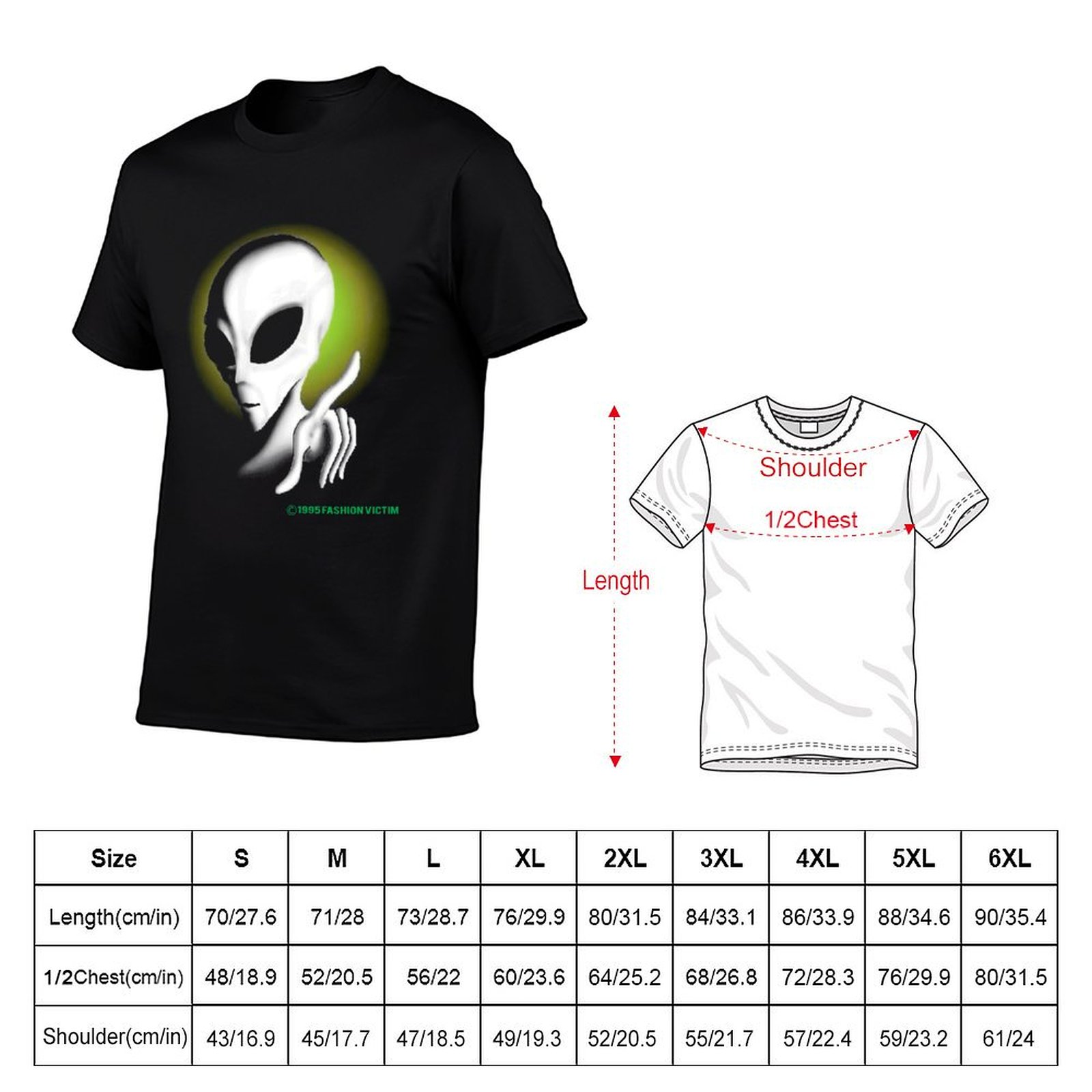 1995 ALIEN Vintage Glow In The - Vintage Fashion Victim Shirt avaliação e preço