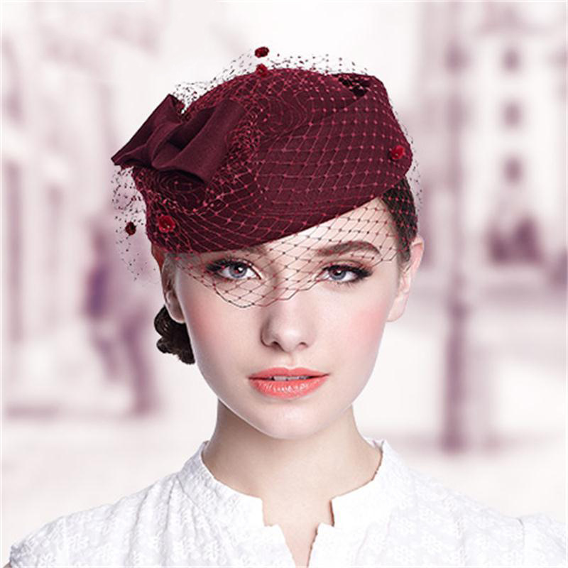 British Style Wool Beret with  - Vintage Fashion Influencers avaliação e preço