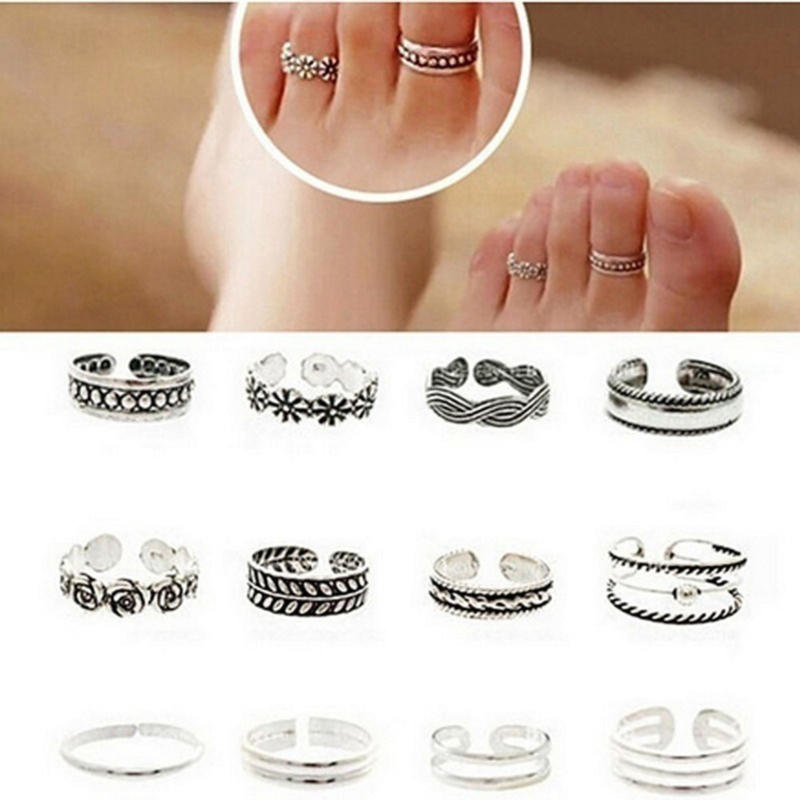 12PCS Vintage Silver Joint Rin - Vintage Fashion Rings avaliação e preço