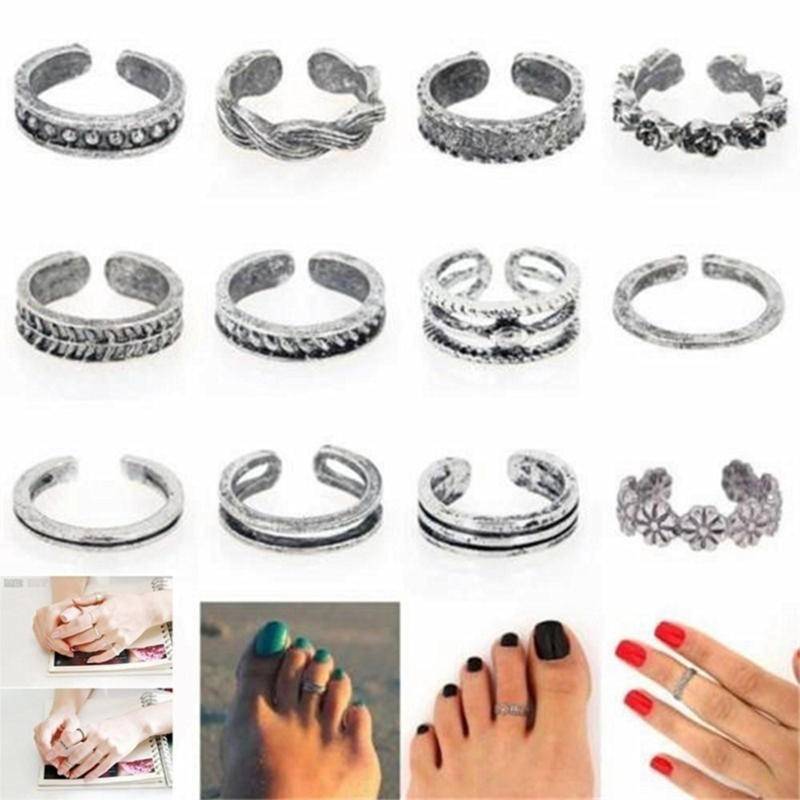 12PCS Vintage Silver Joint Rin - Vintage Fashion Rings avaliação e preço