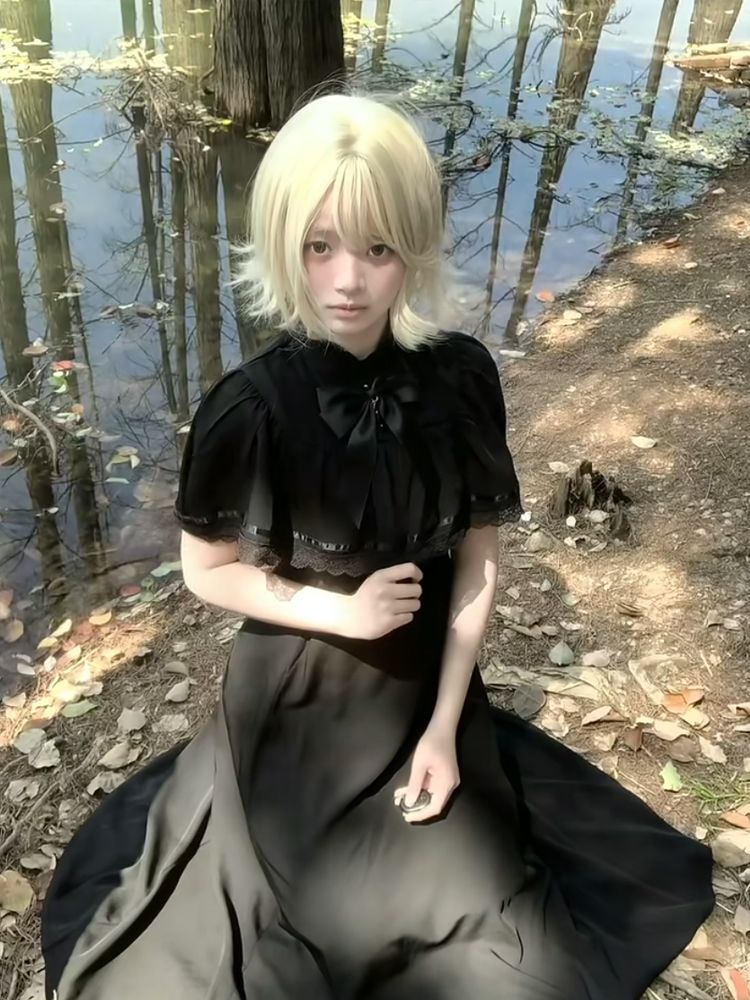 Gothic Harajuku Slim Lace Retr - Vintage Fashion Retro Outfit avaliação e preço