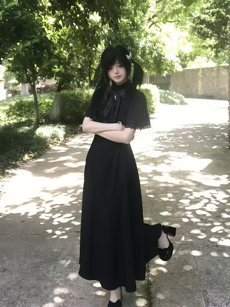 Gothic Harajuku Slim Lace Retr - Vintage Fashion Retro Outfit avaliação e preço