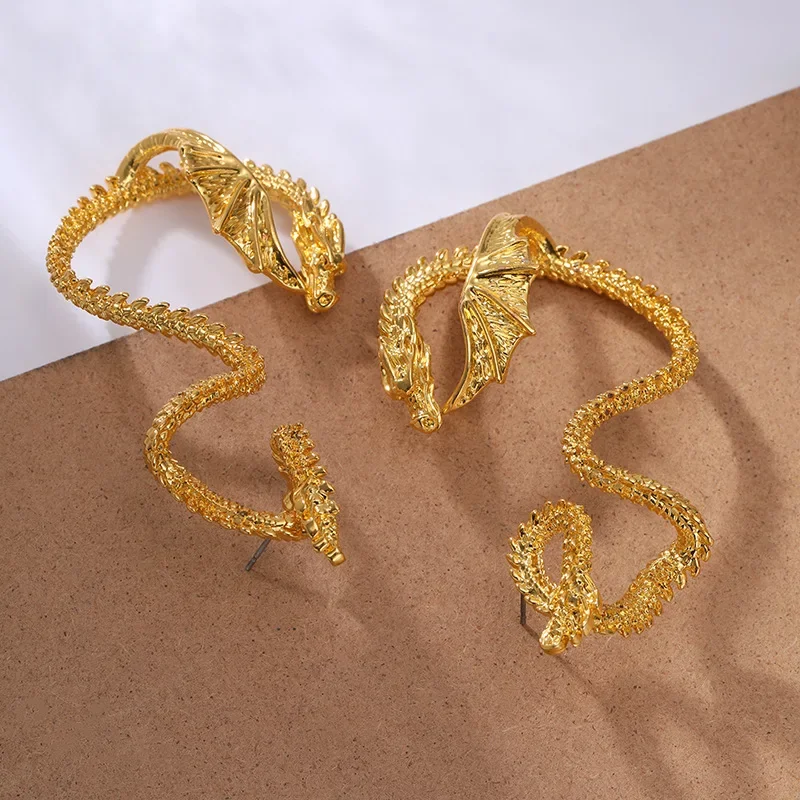 Gothic Dragon Stud Wrap Earrin - Vintage Fashion Ornaments avaliação e preço