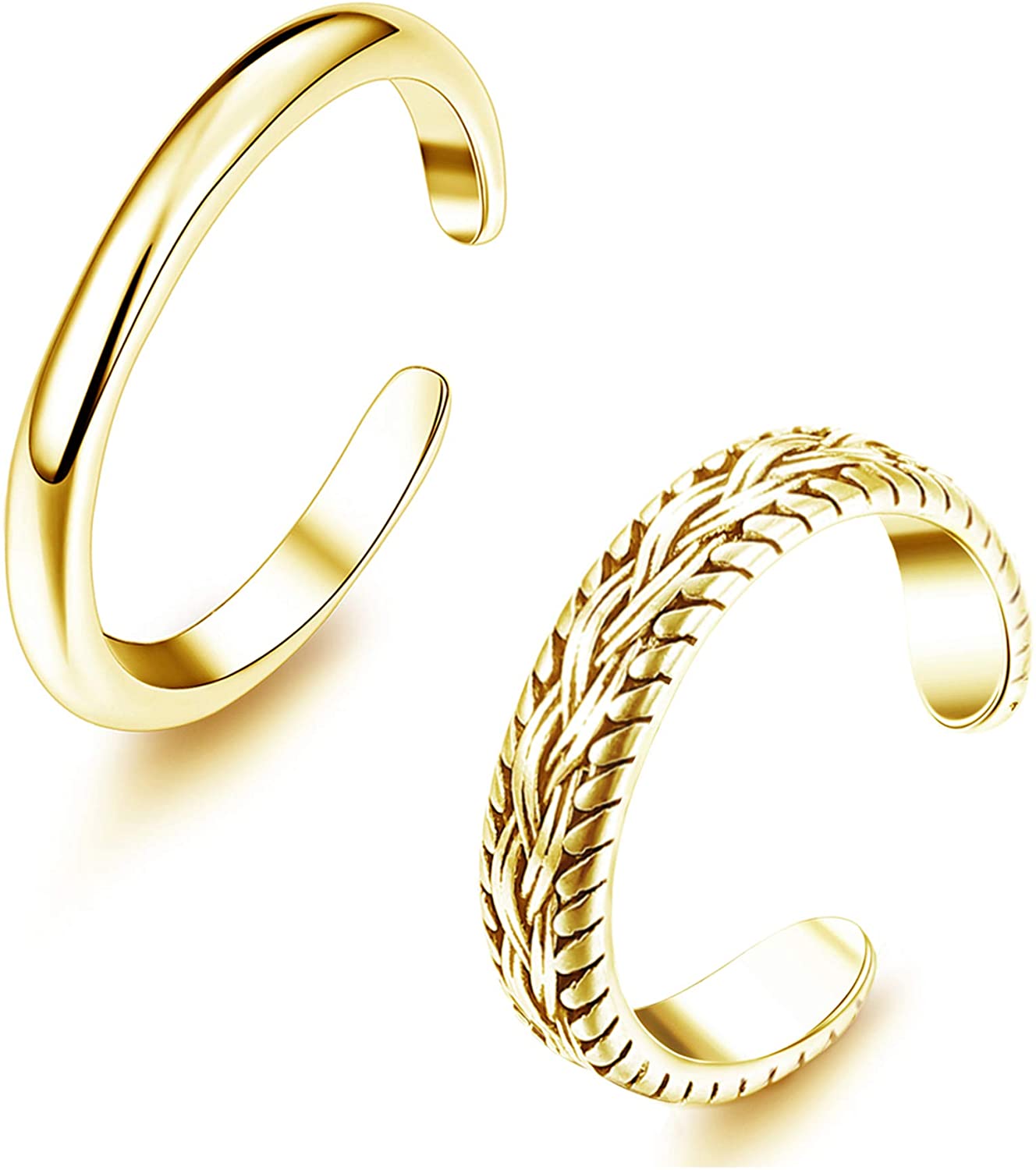 2 PCS Stainless Steel Toe Ring - Vintage Fashion Rings avaliação e preço