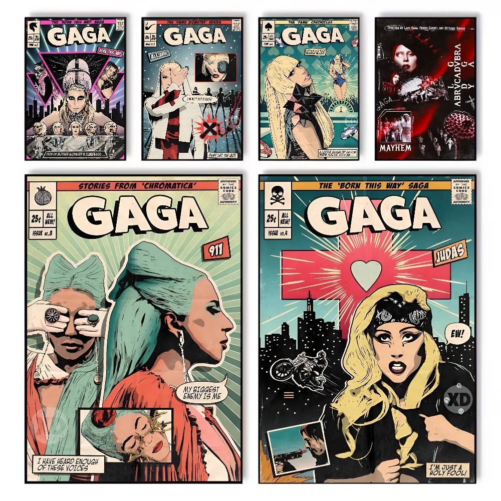 Famous Singer Lady Gaga Vintag - Vintage Fashion Prints For Wall avaliação e preço