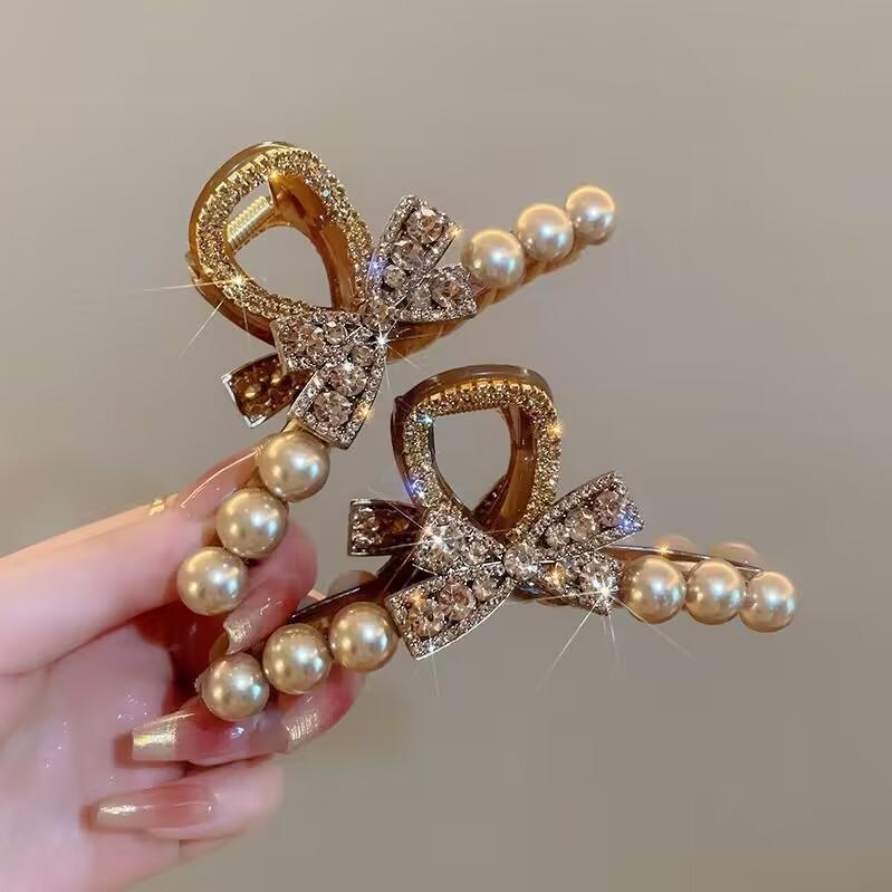 Vintage Pearl Black Hair Claws - Vintage Fashion Ornaments avaliação e preço
