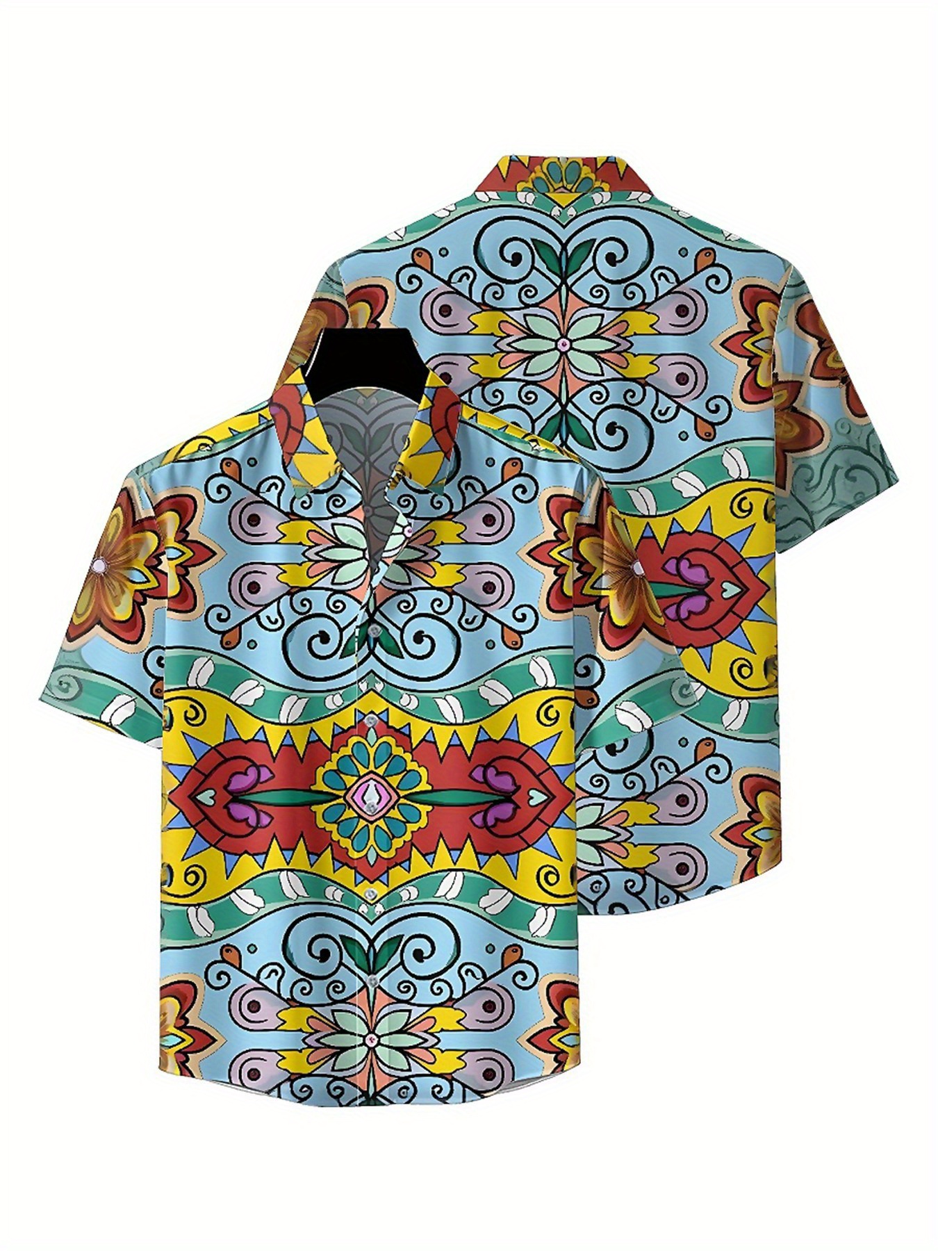 Men's Plus Size Hawaiian Shirt - Printed Floral Shirt avaliação e preço