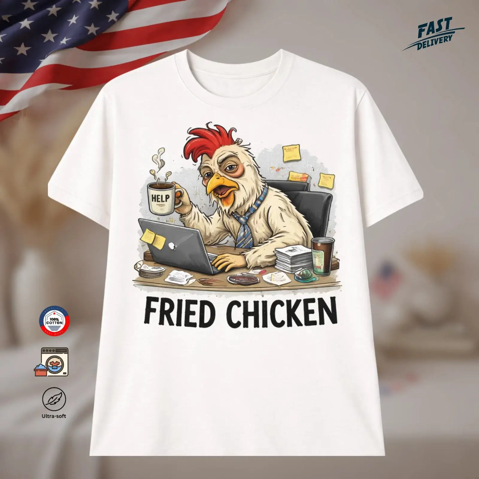 Tired Fried Chicken Office Job - Vintage Fashion Jobs avaliação e preço