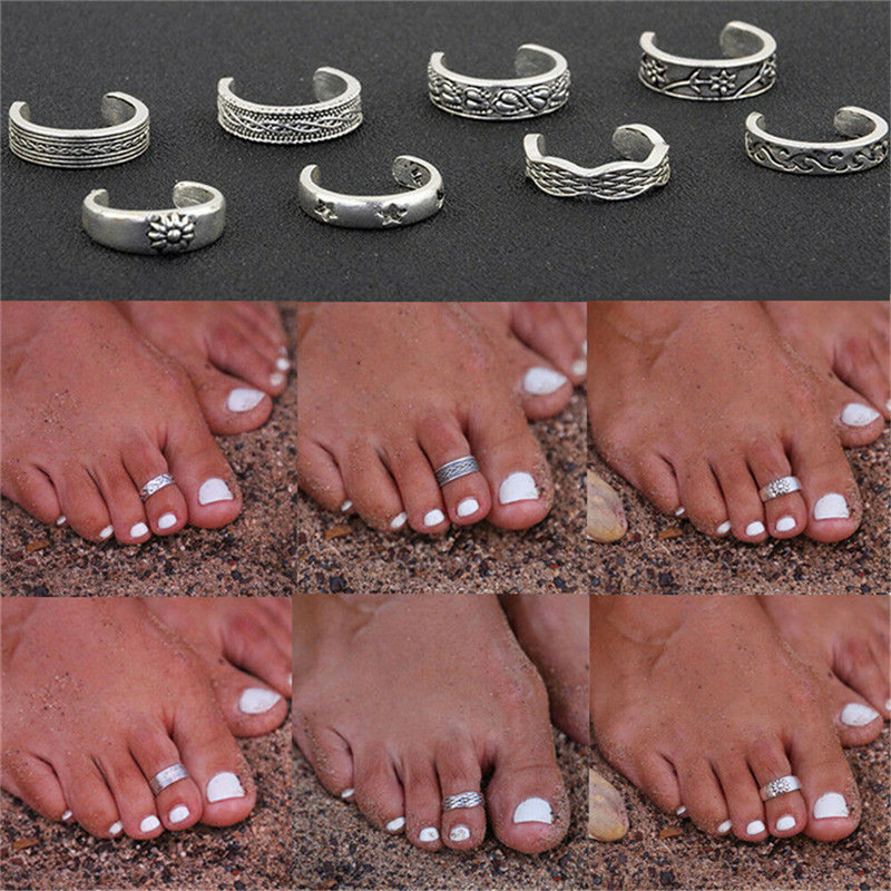 8pcs/Set Toe Joint Retro Ring  - Vintage Fashion Rings avaliação e preço