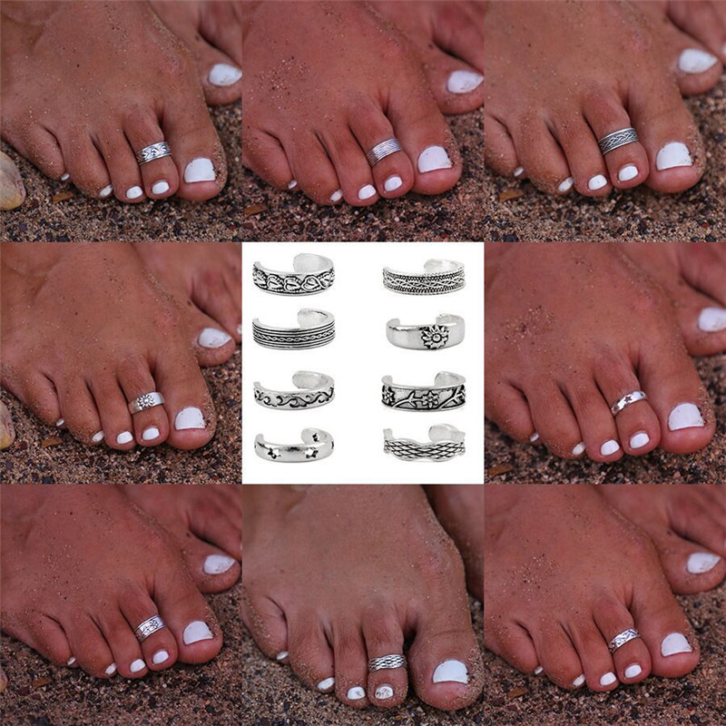 8pcs/Set Toe Joint Retro Ring  - Vintage Fashion Rings avaliação e preço