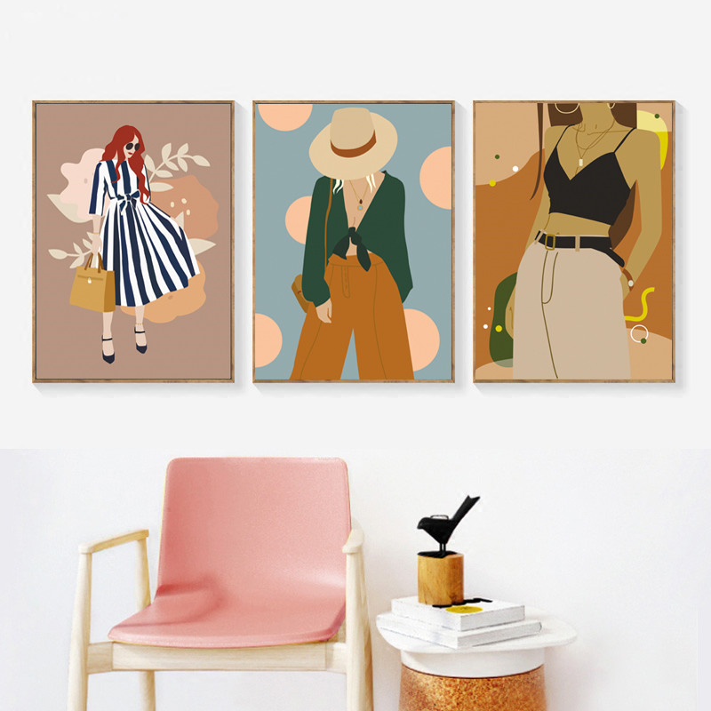 Vintage Girl Fashion Abstract  - Vintage Fashion Prints For Wall avaliação e preço