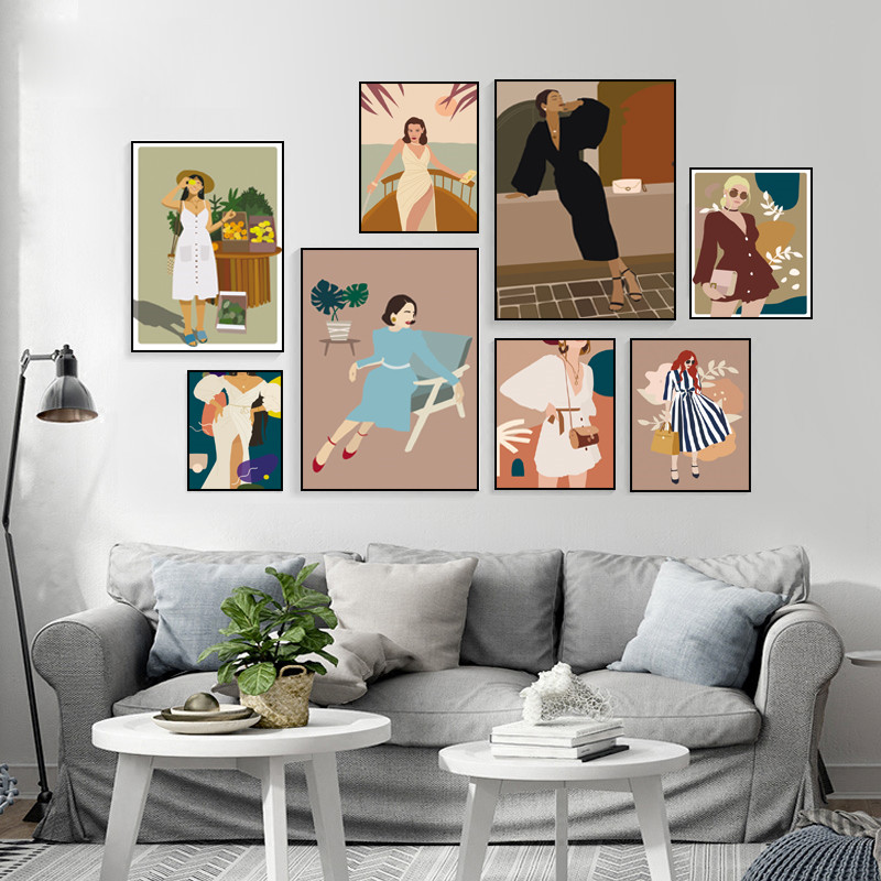 Vintage Girl Fashion Abstract  - Vintage Fashion Prints For Wall avaliação e preço