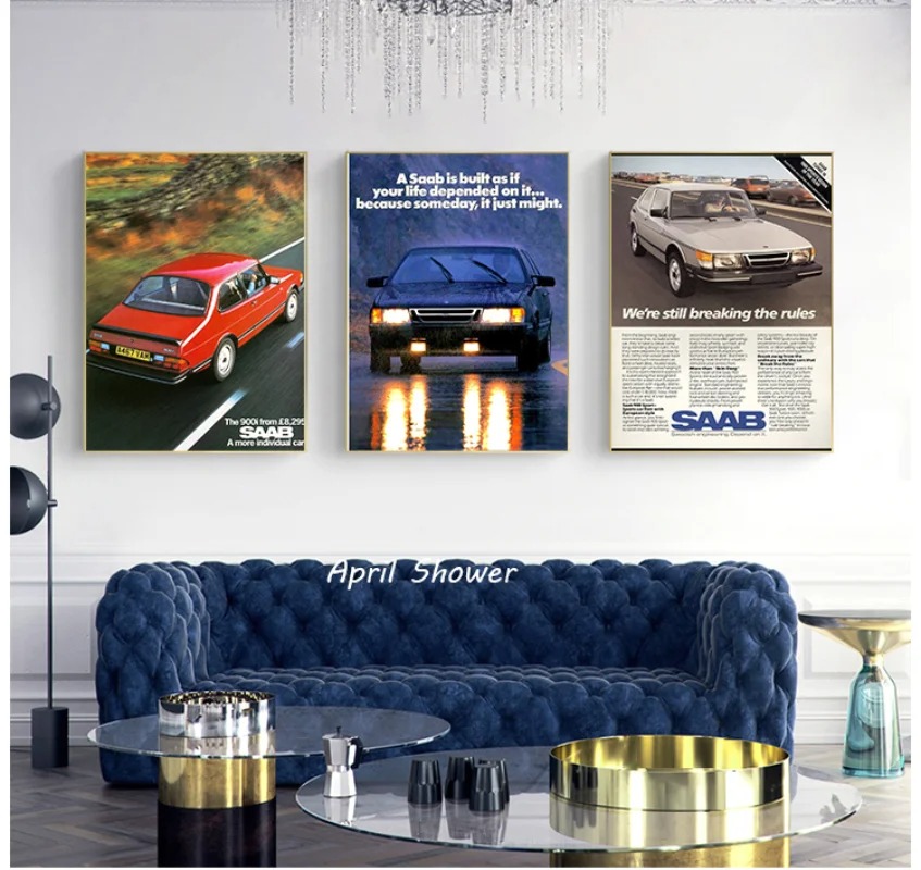 Classic Vintage Saab 900 Turbo - Vintage Fashion Prints For Wall avaliação e preço