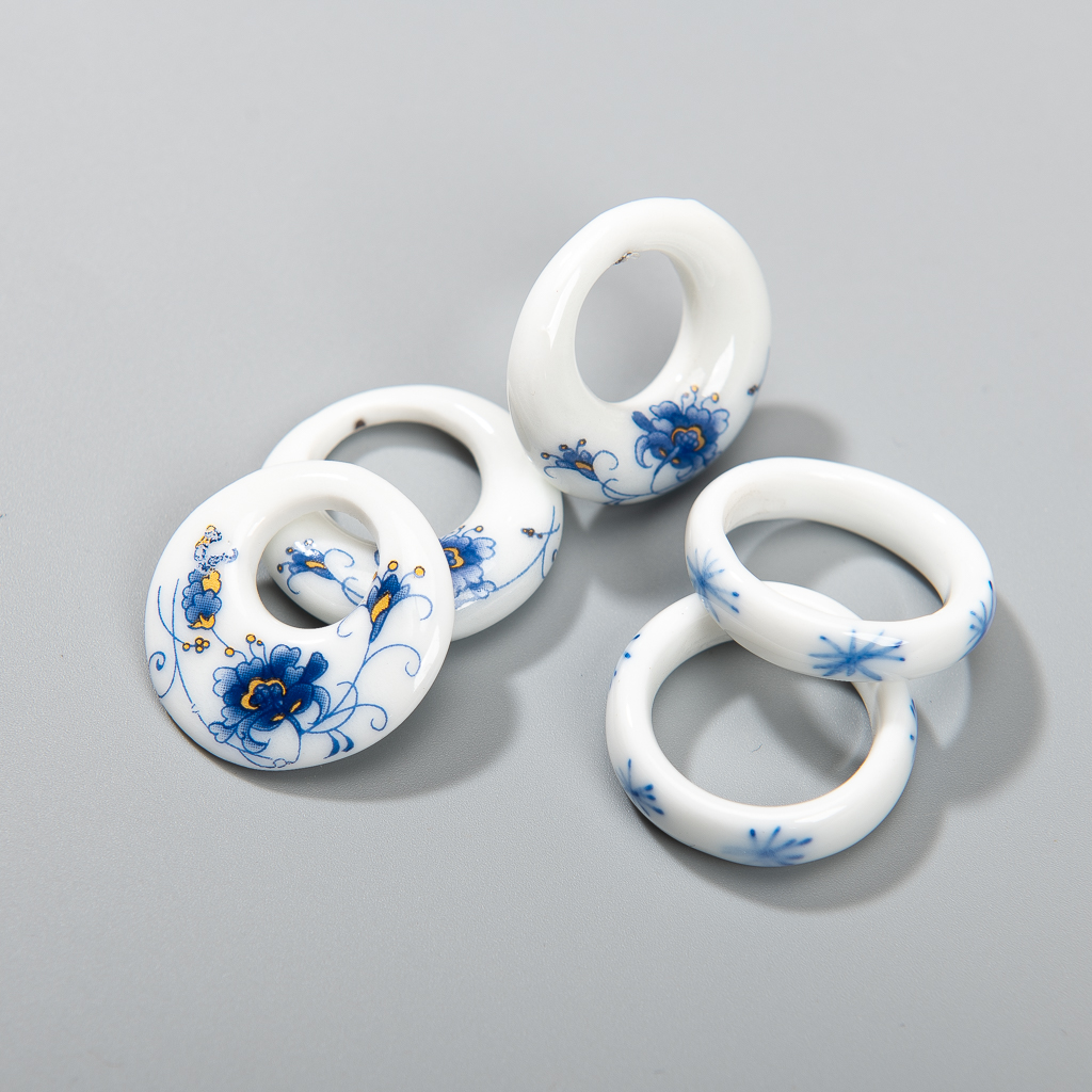 Vintage Floral Ceramic Pendant - Vintage Fashion Rings avaliação e preço