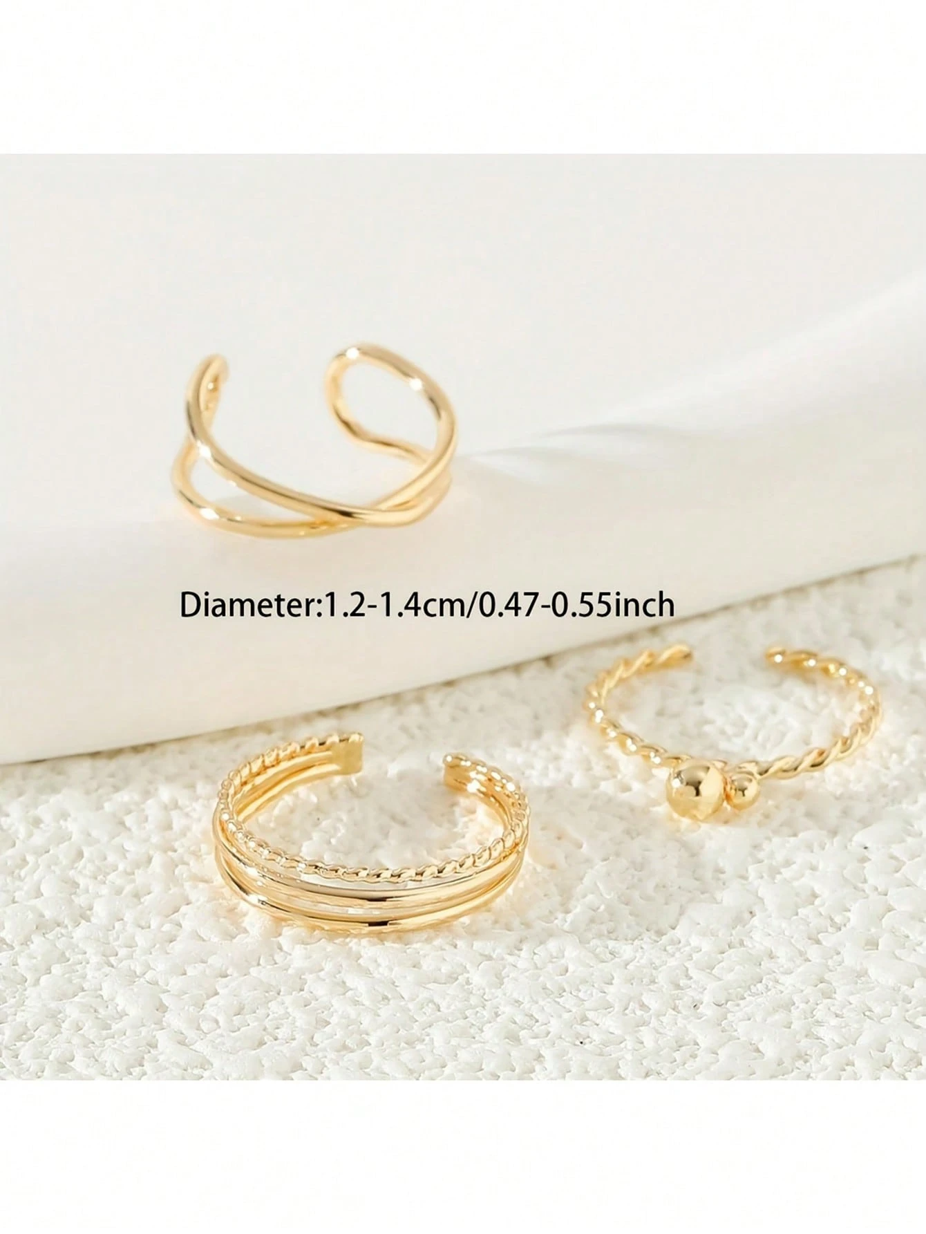 Delicate Golden Toe Rings Set  - Vintage Fashion Rings avaliação e preço