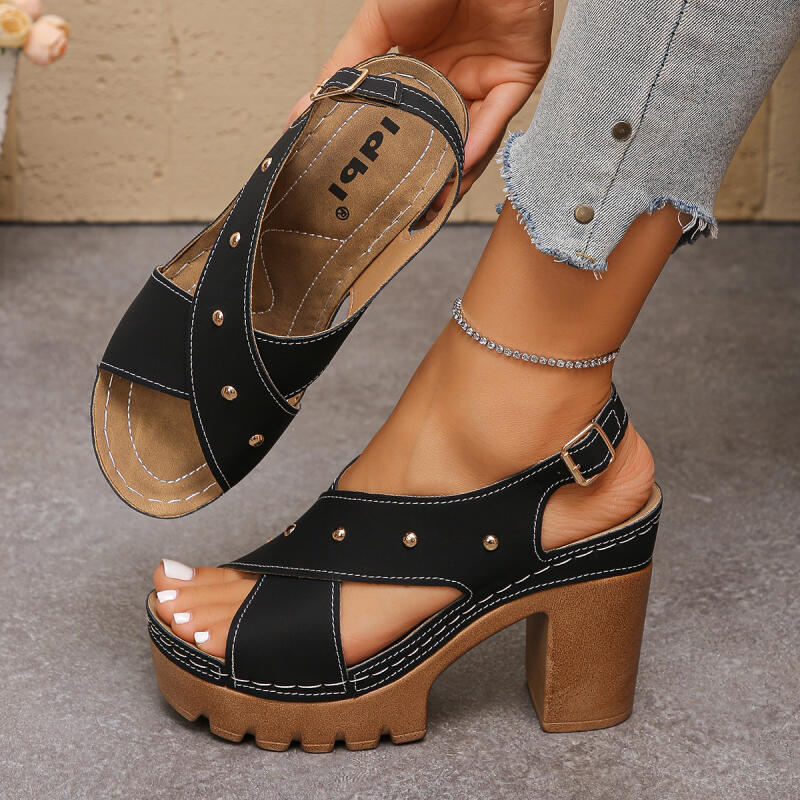 Vintage Super High Heel Cross  - Vintage Fashion For Women avaliação e preço