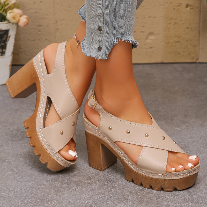Vintage Super High Heel Cross  - Vintage Fashion For Women avaliação e preço